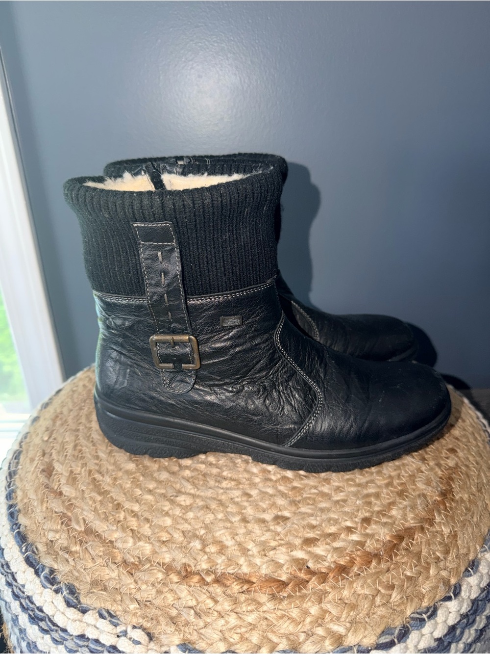 Rieker Hillary Black Leather Winter Boots